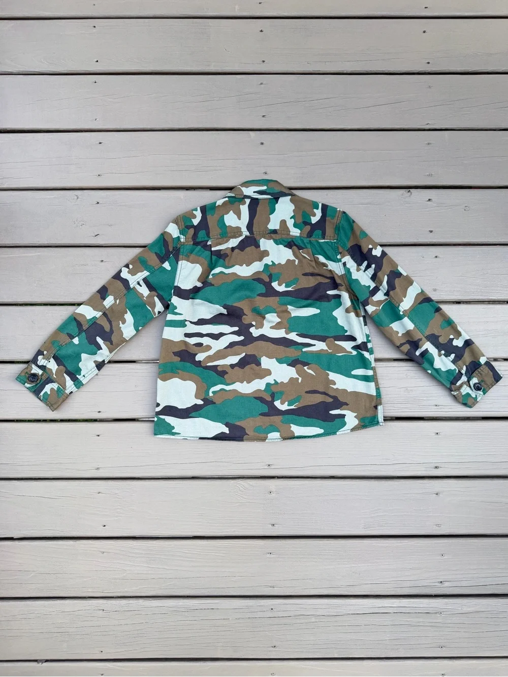 J. Crew Mercantile Camo Camouflage Utility Shirt Jacket Military Army size M